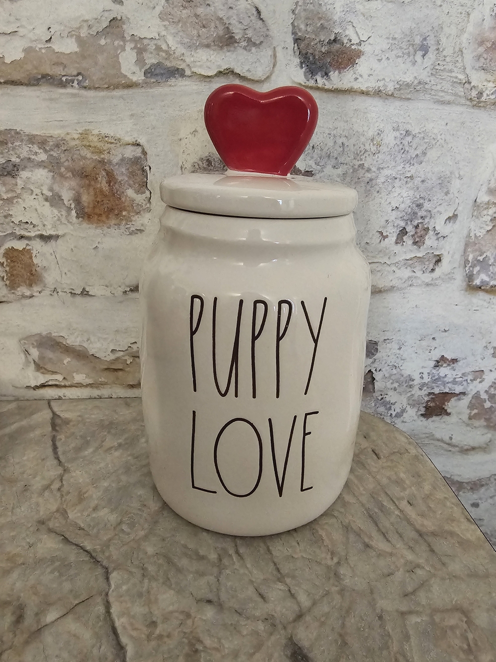 Rae Dunn Ceramic Puppy Love Treat Canister